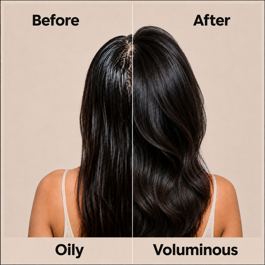 A healthy, comfortable scalp with balanced oil and moisture.